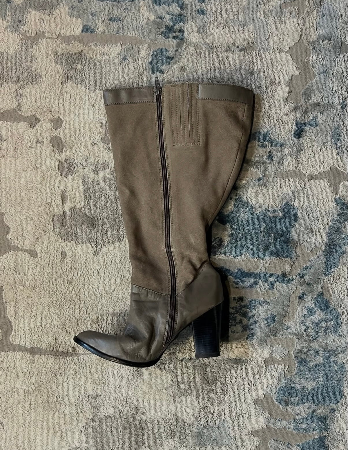 Two tone taupe boots