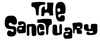 The Sanctuary logo in a black retro, hand-drawn font centered on a solid white background.