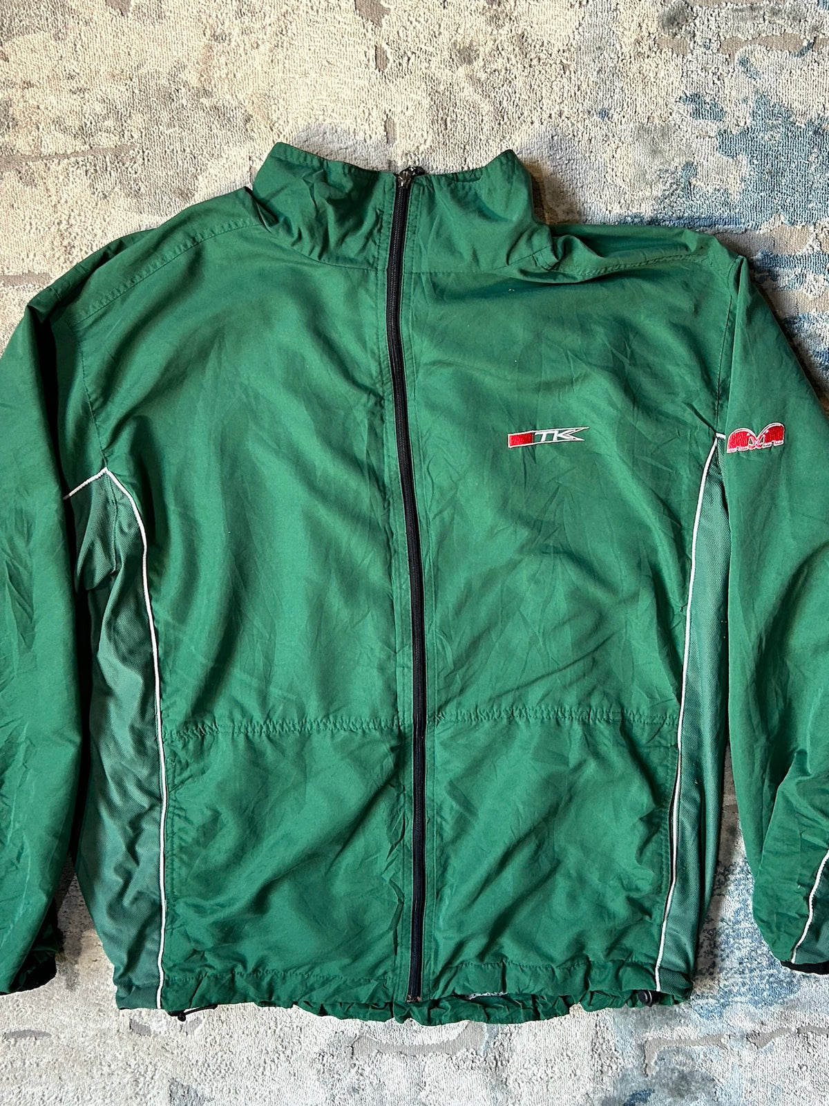 Green windbreaker