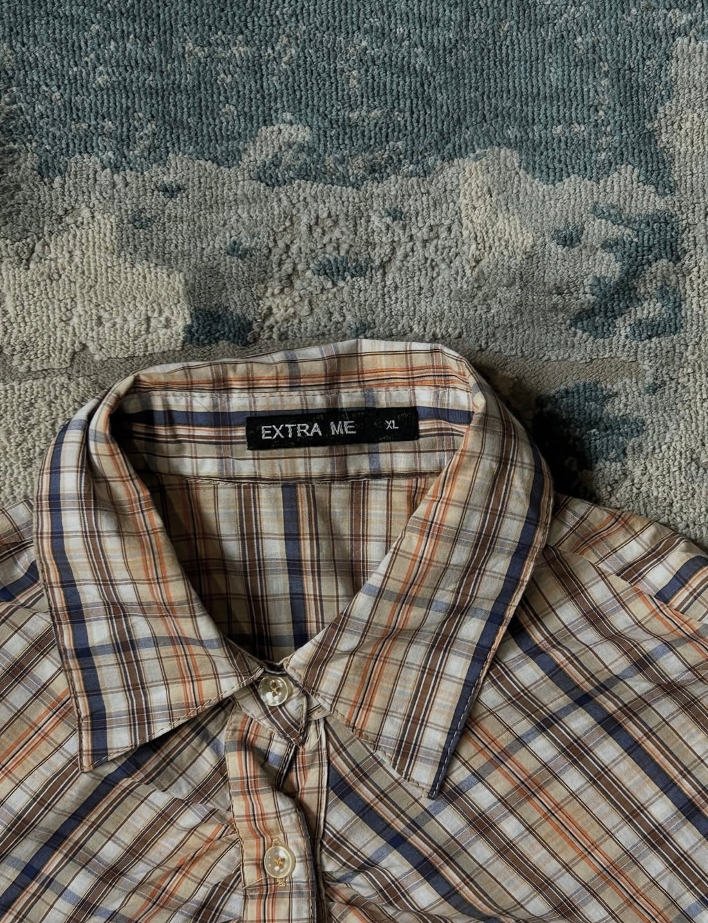 Extra Me checkered rouched blouse