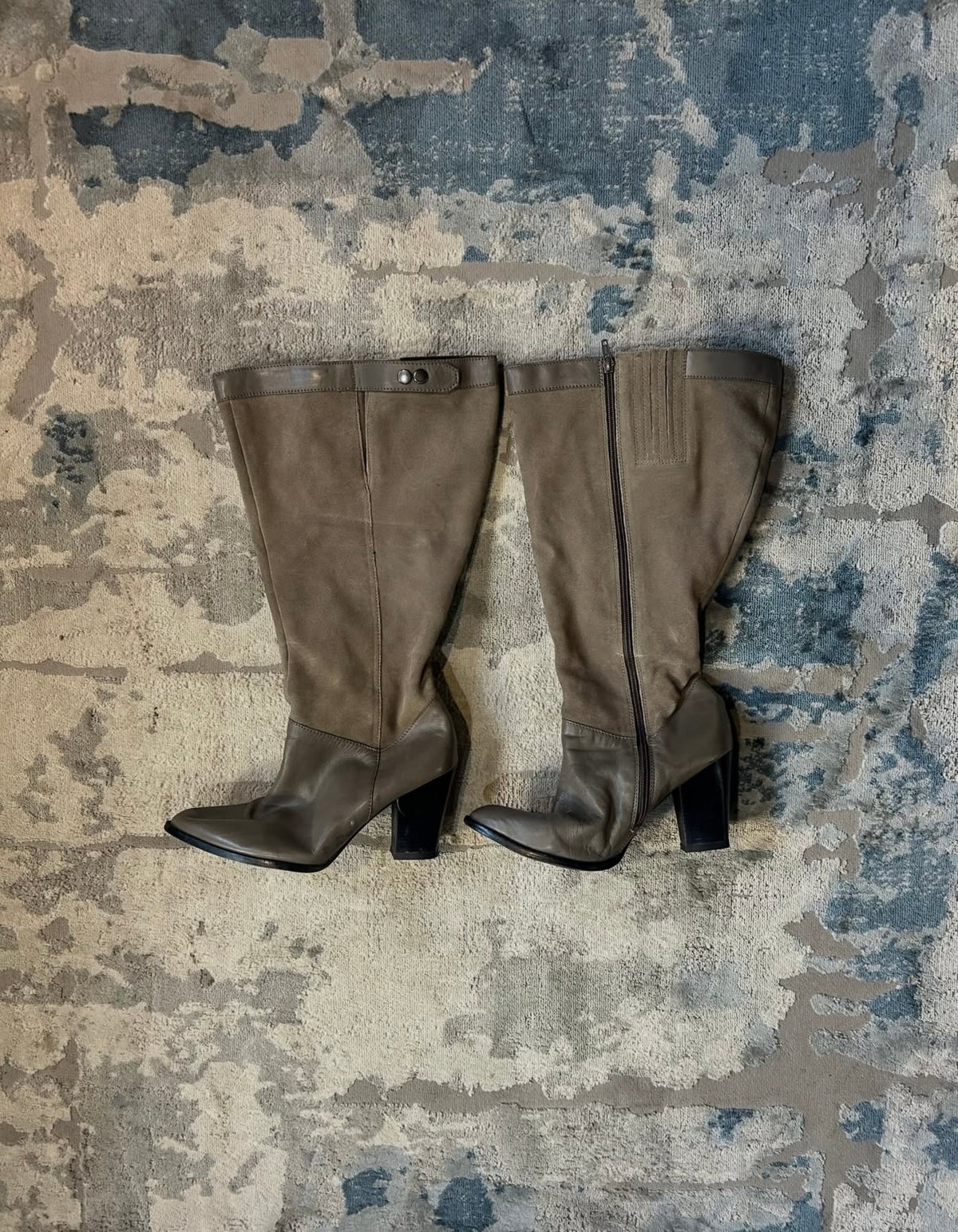 Two tone taupe boots