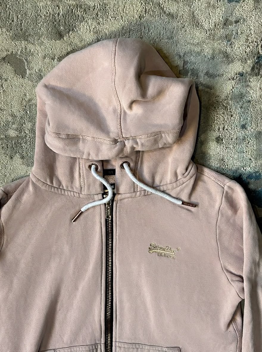 Superdry peach zip up hoodie